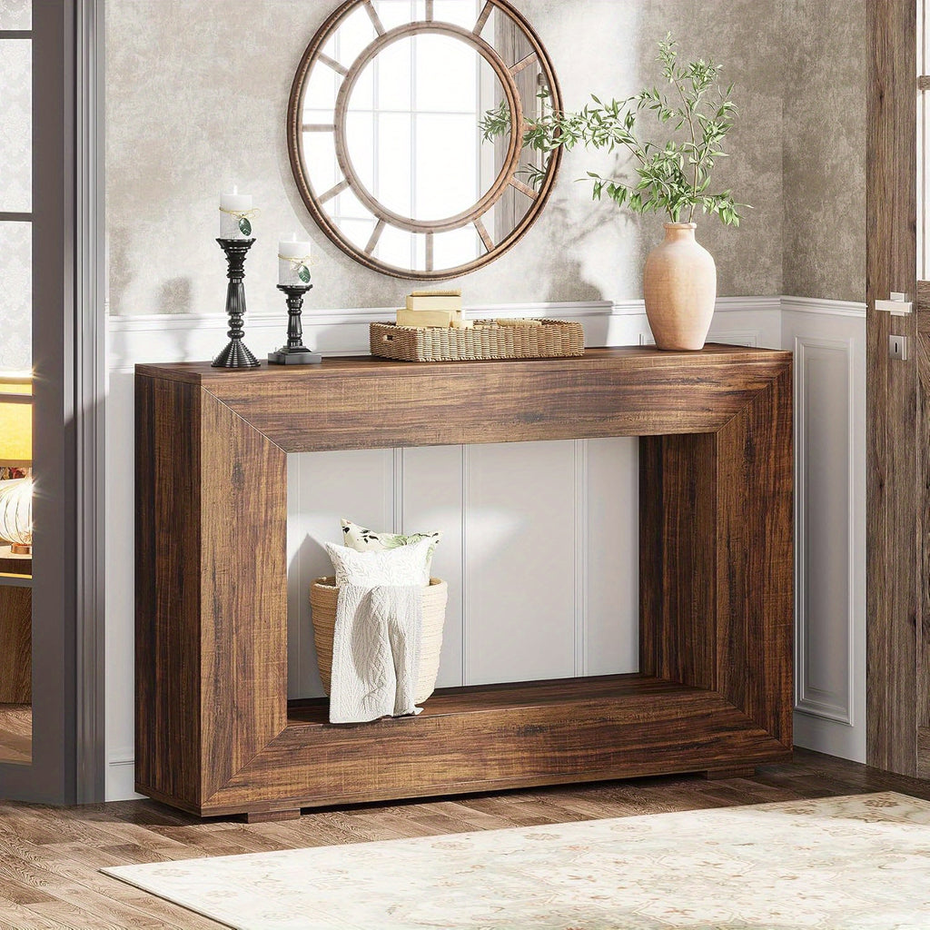 Farmhouse Wood‑Grain Console Table