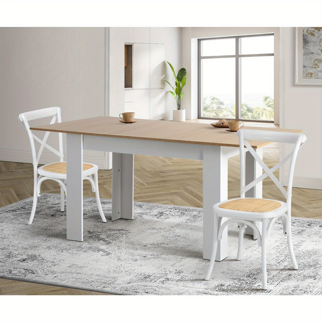 Crossback Rattan Dining Chairs – Set of 4