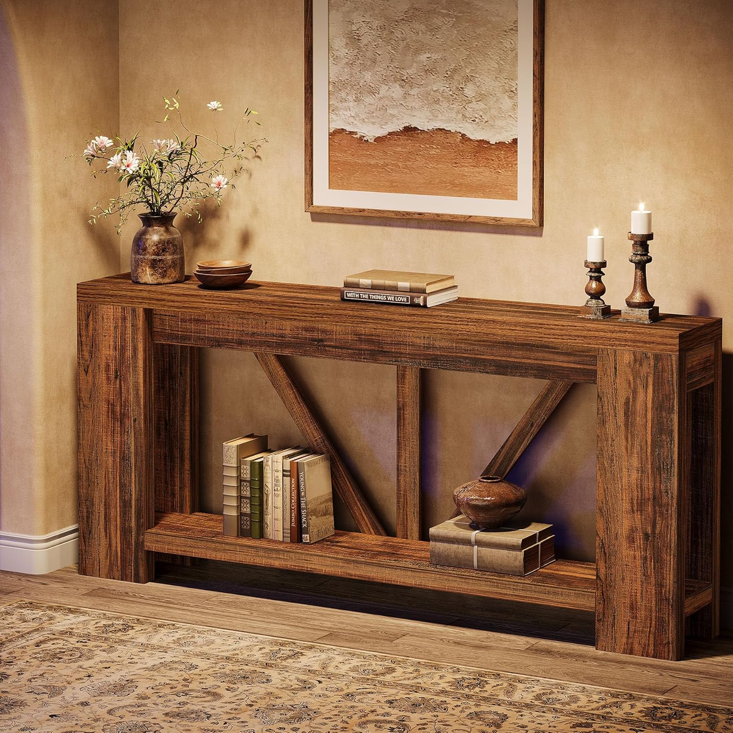 Farmhouse Narrow Long Console Table