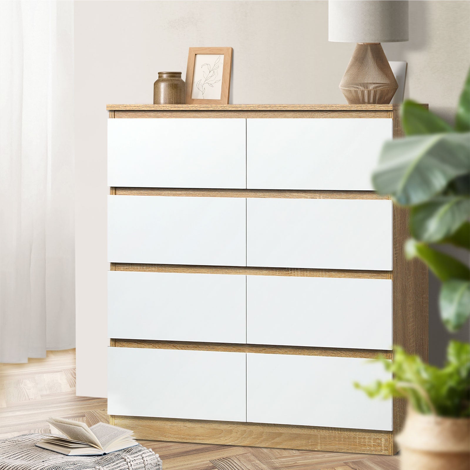 8-Drawer Modern Tallboy Dresser
