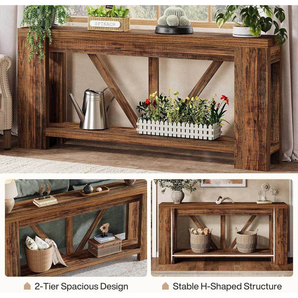 Farmhouse Narrow Long Console Table