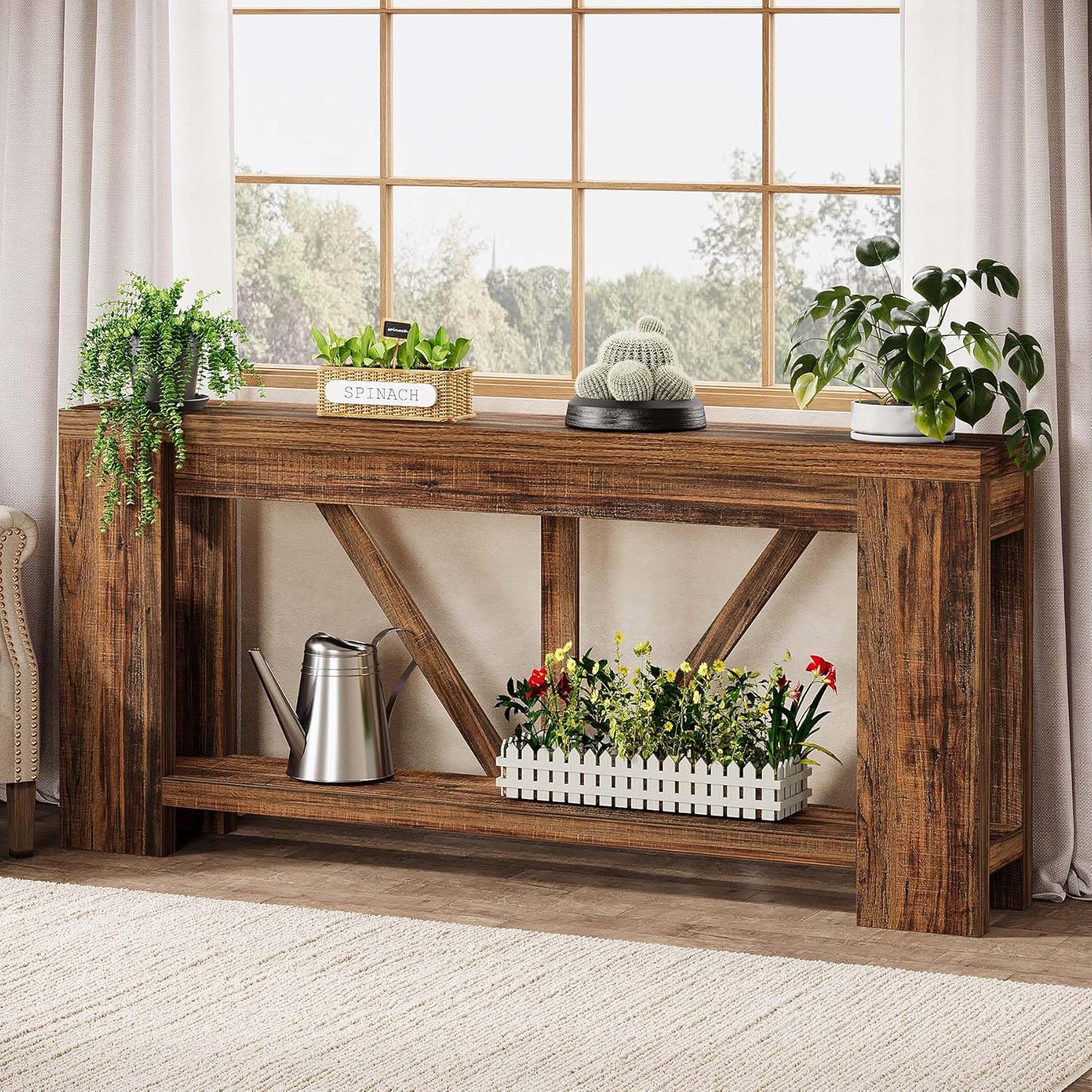 Farmhouse Narrow Long Console Table