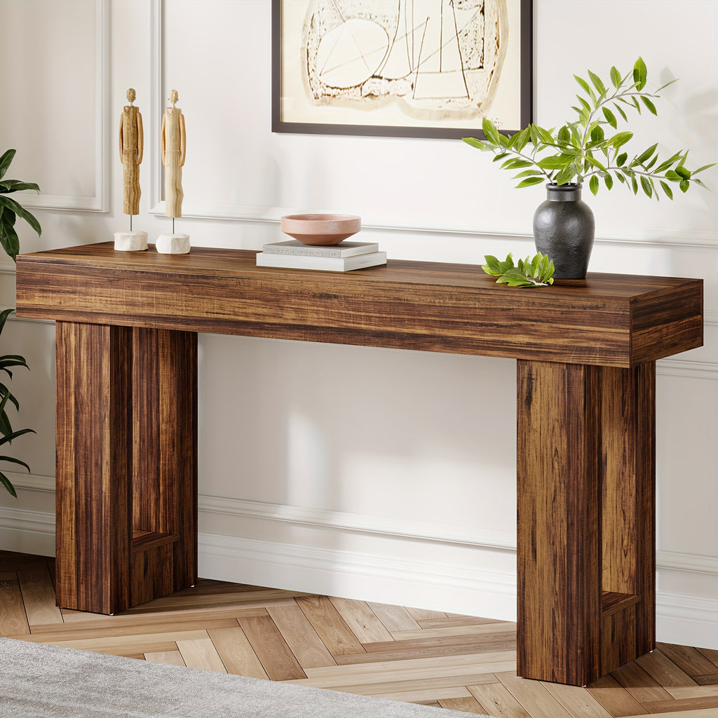 Farmhouse Console Table – Rustic Brown