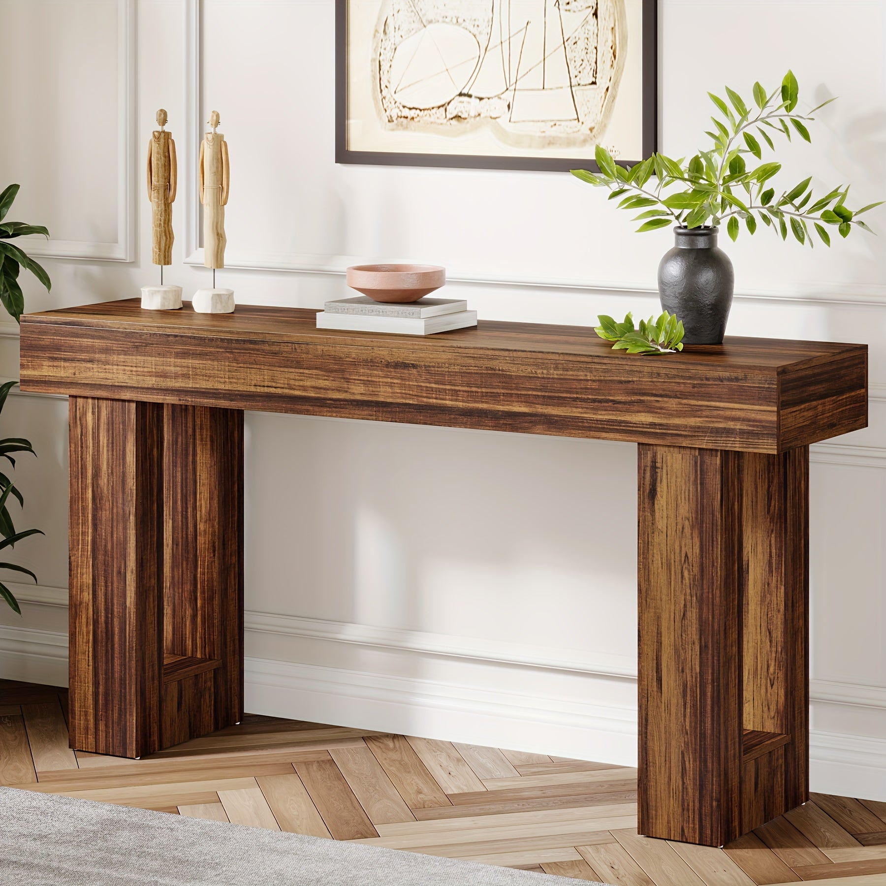Farmhouse Console Table – Rustic Brown