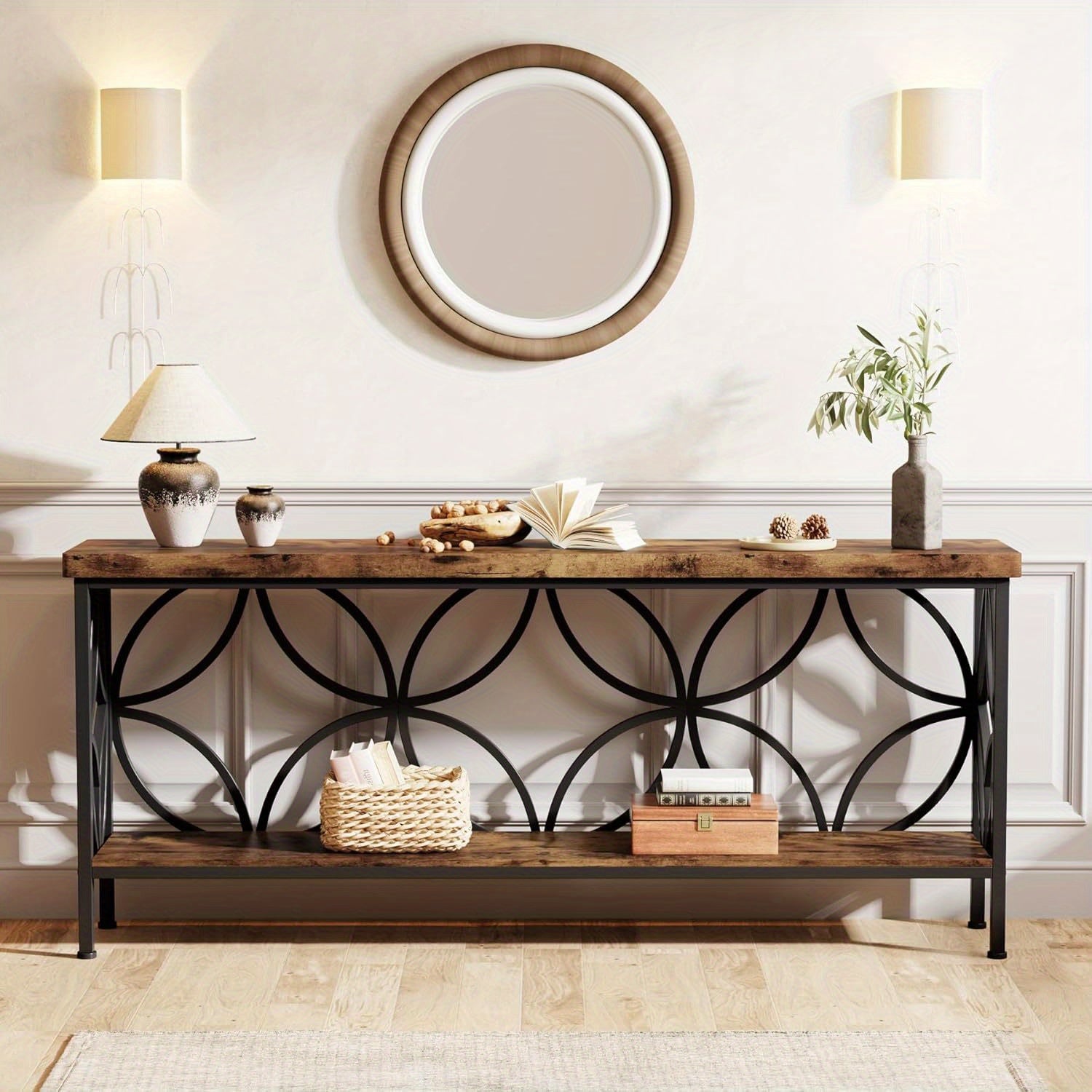 Industrial Long Skinny Console Table