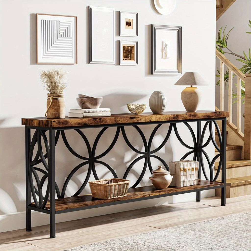 Industrial Long Skinny Console Table