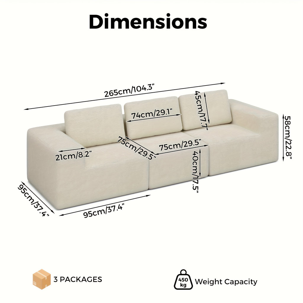 Modular 3-Seater Sofa Lounge