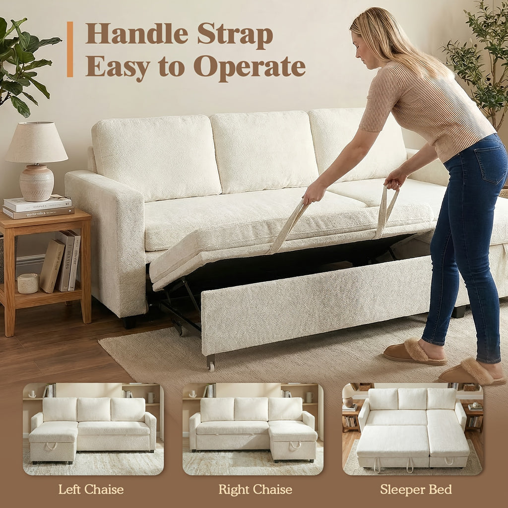 L Shaped Reversible Sleeper Sofa Bed