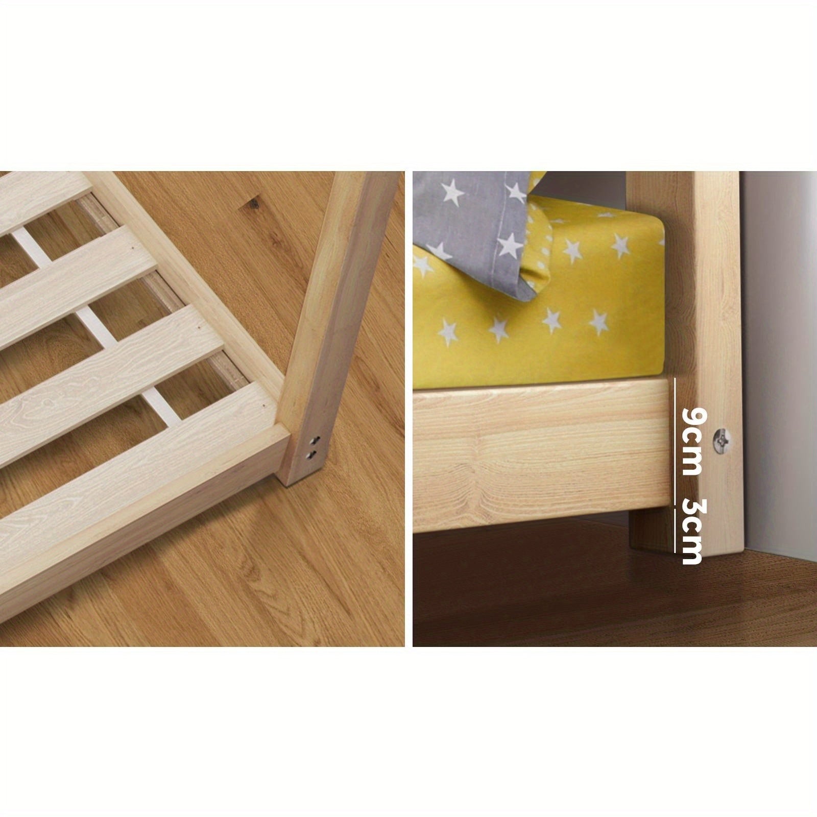 Kids Natural Wooden Bed Frame