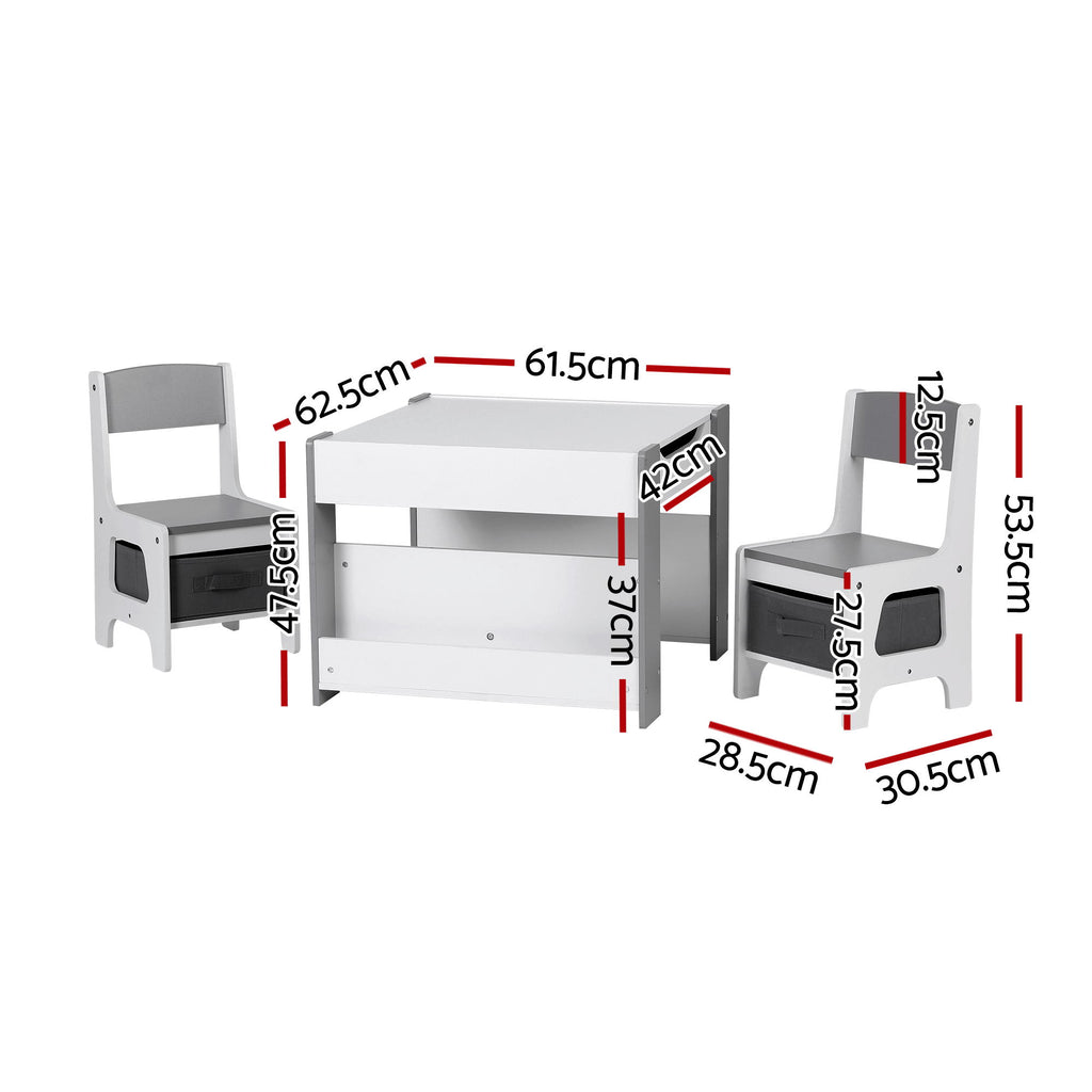 4-in-1 Multifunctional Kids Table and Chair Set