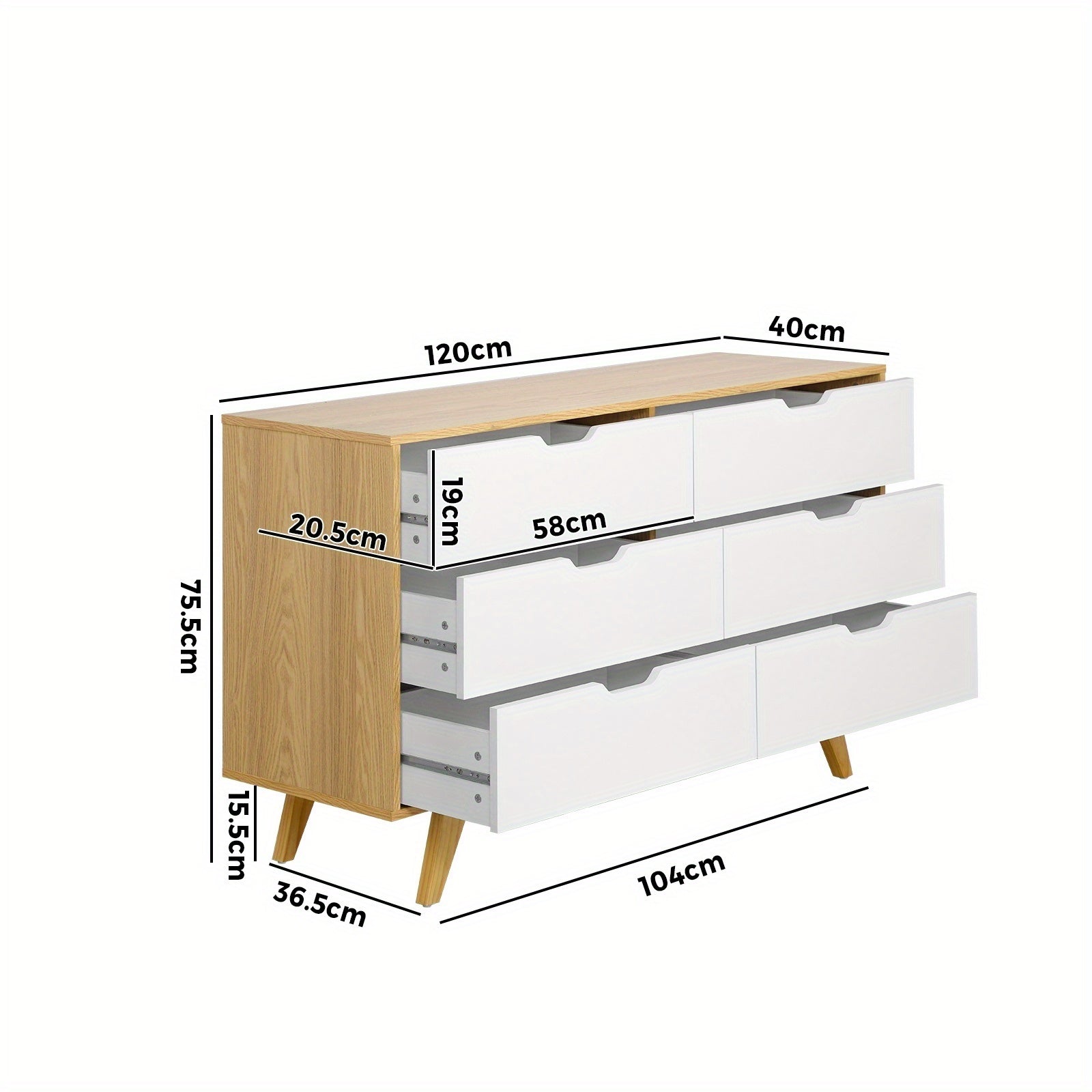 6-Drawer Lowboy Dresser