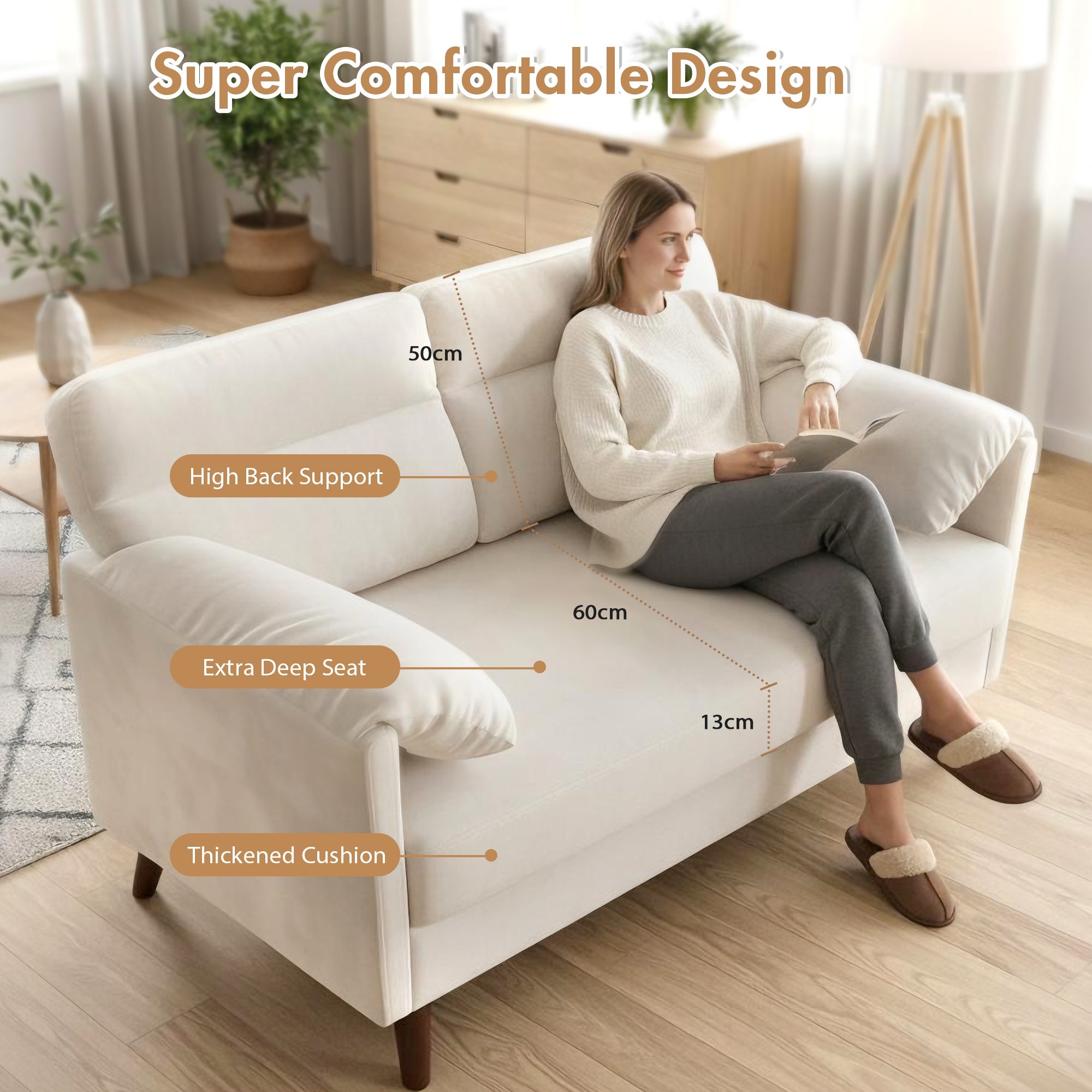 Modern Luxury 2-Seater Sofa