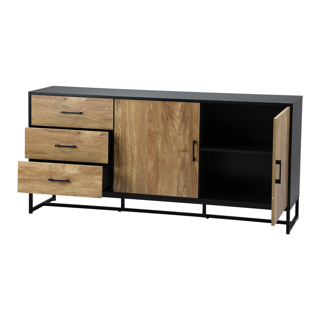 Modern Buffet Sideboard Cabinet with 3 Drawers & 2 Doors
