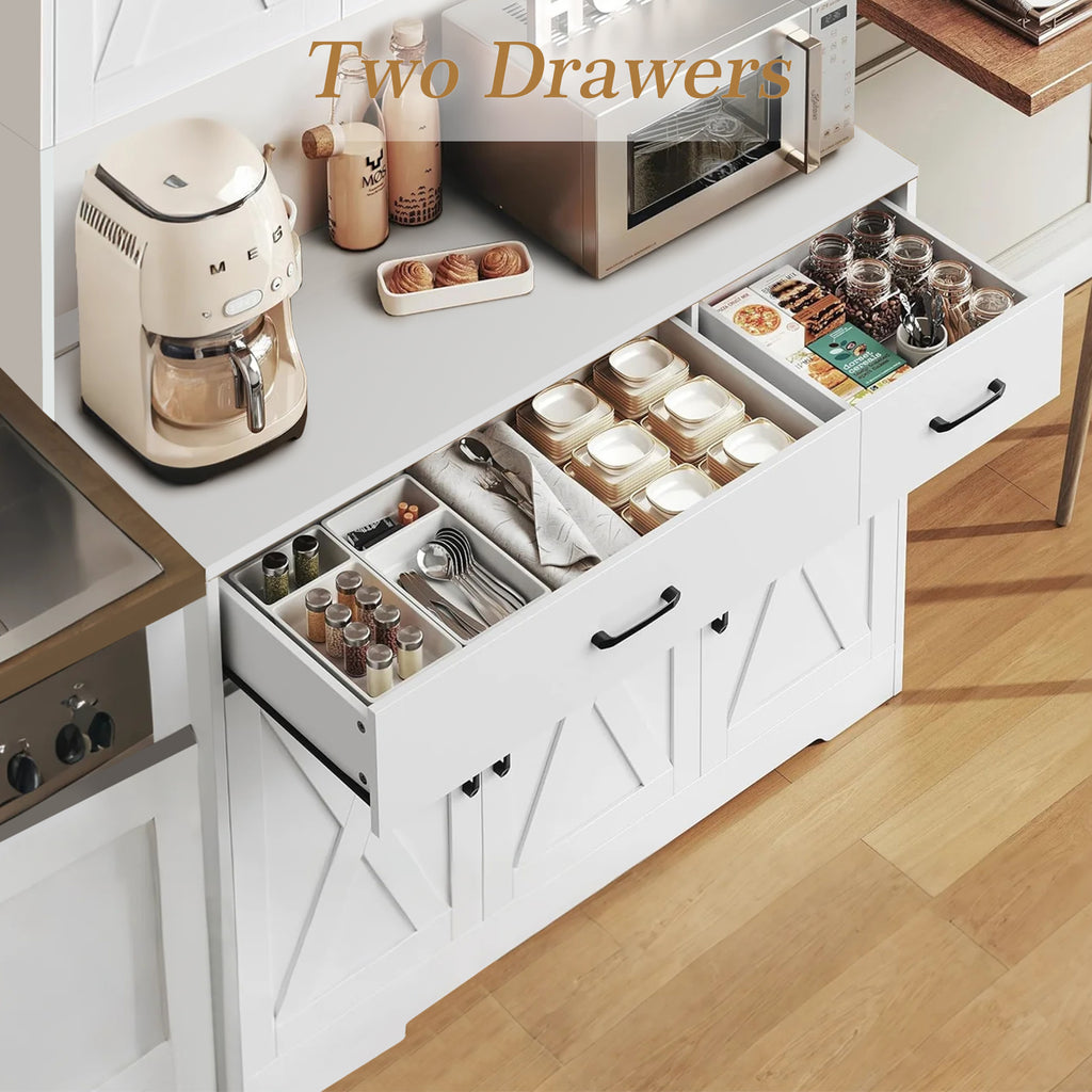 White Sideboard Buffet Pantry Cupboard Hutch