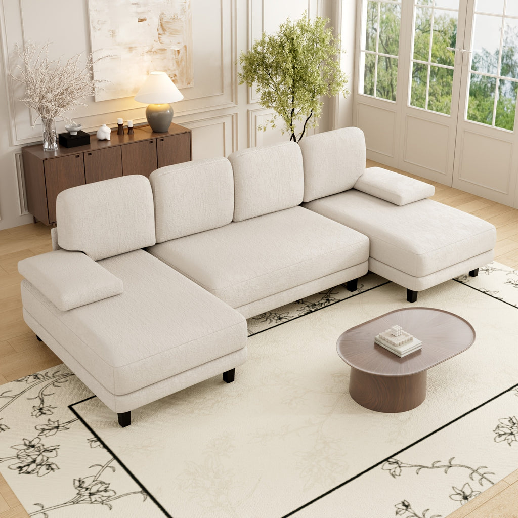 Modular 4-Seater Double Chaise Lounge