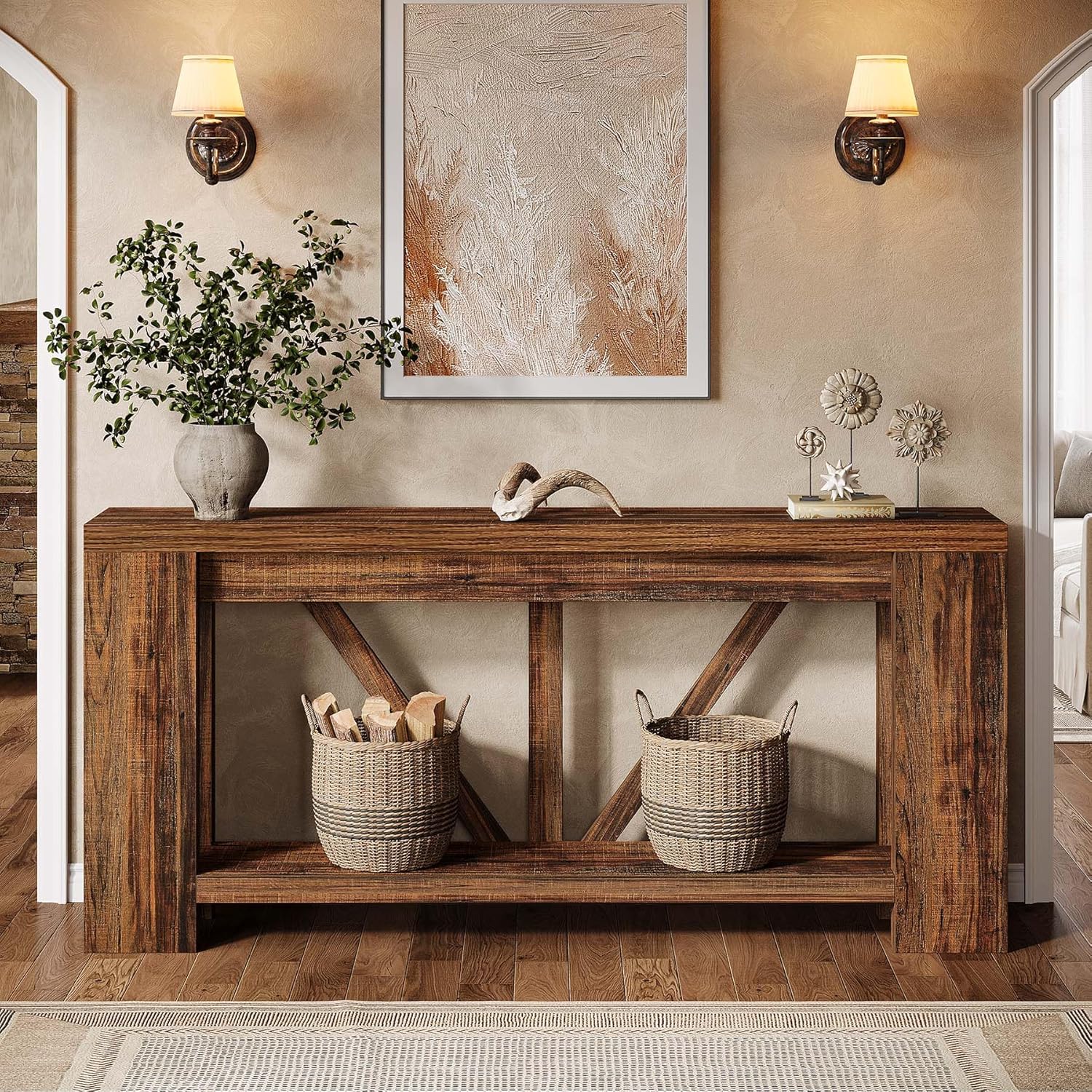 Farmhouse Narrow Long Console Table