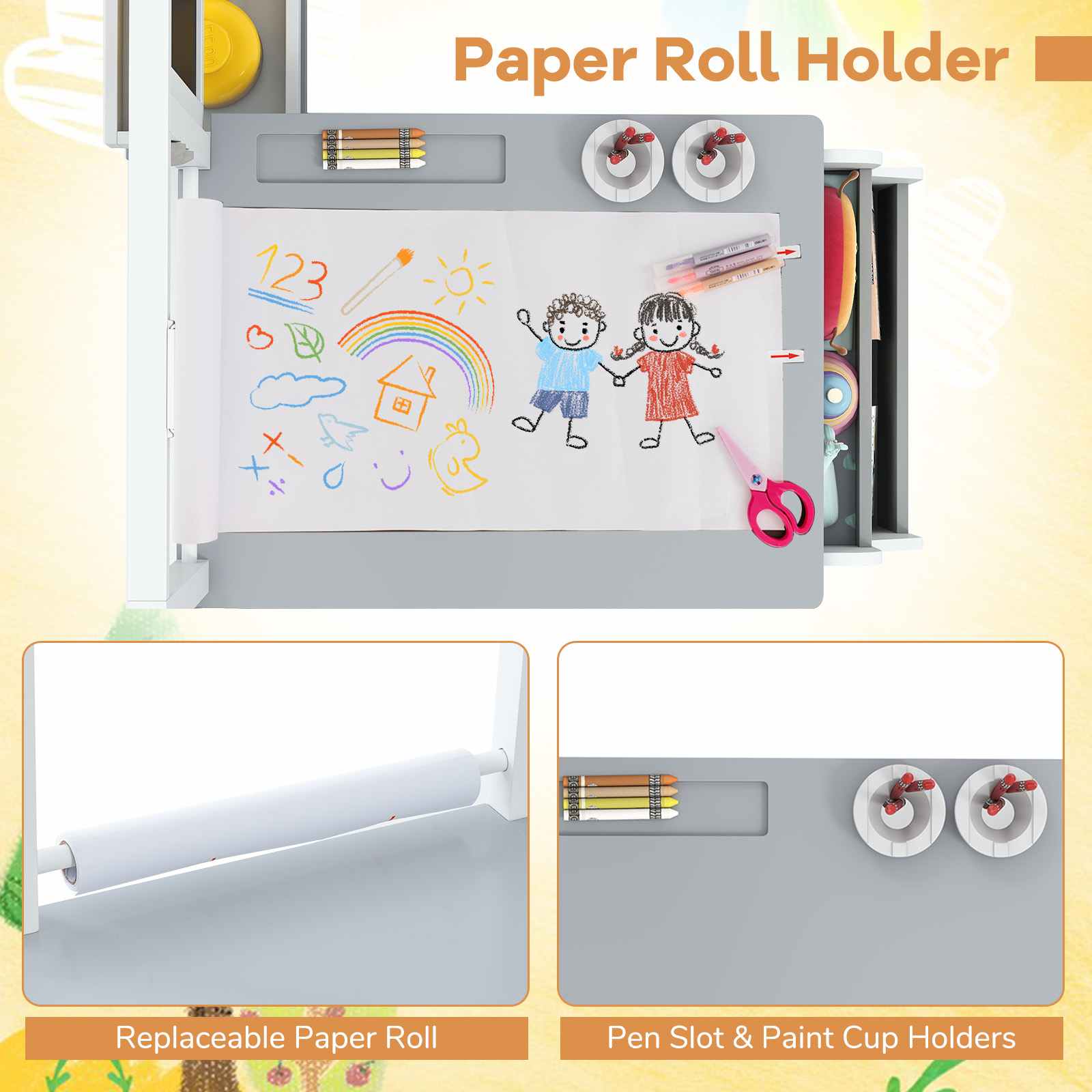 Double-Sided Art Easel Craft Station