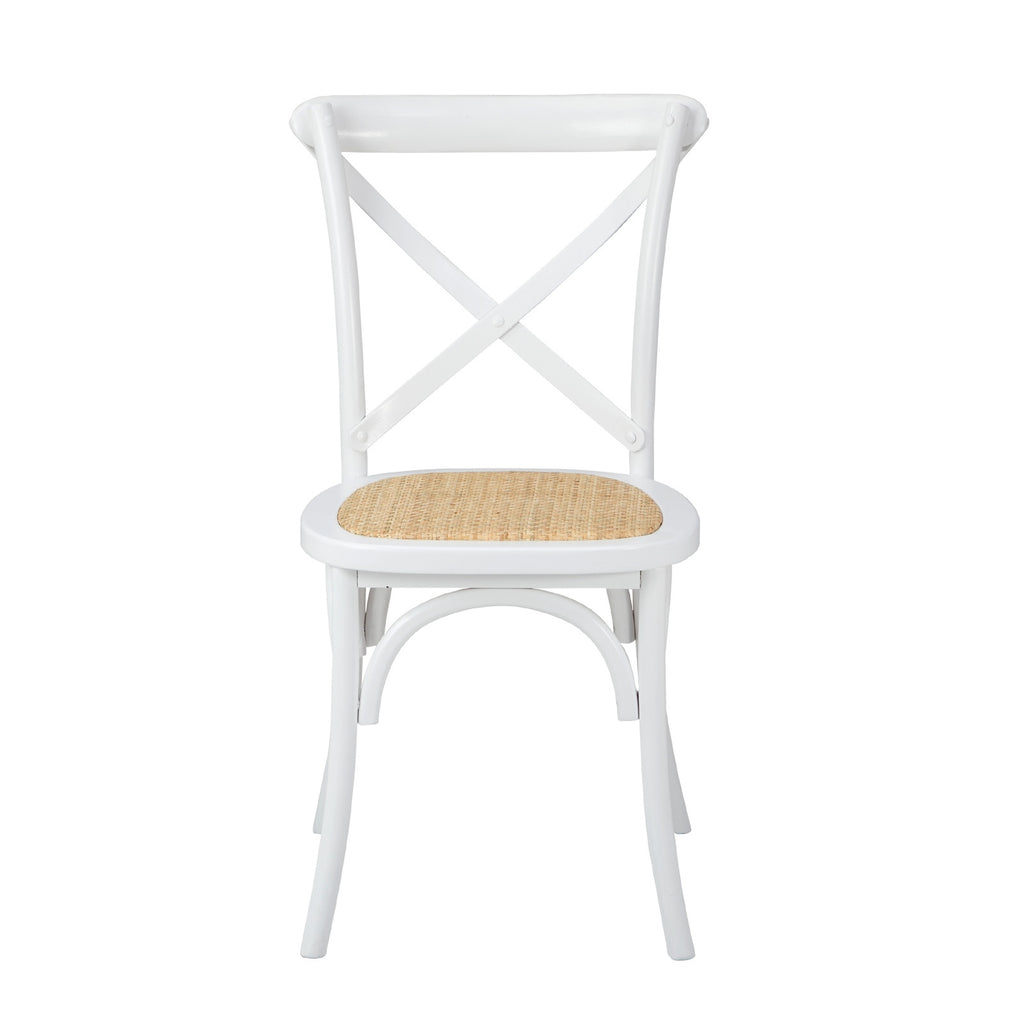Crossback Rattan Dining Chairs – Set of 4