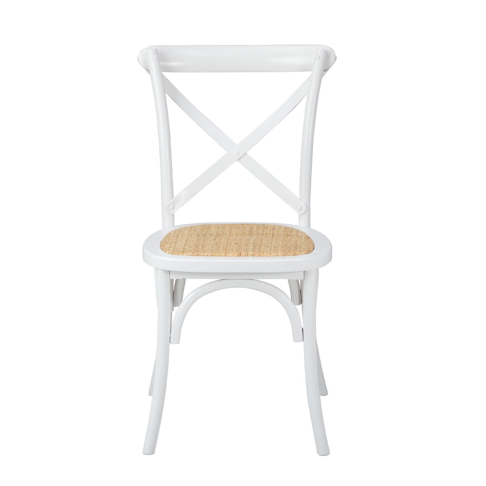 Crossback Rattan Dining Chairs – Set of 4