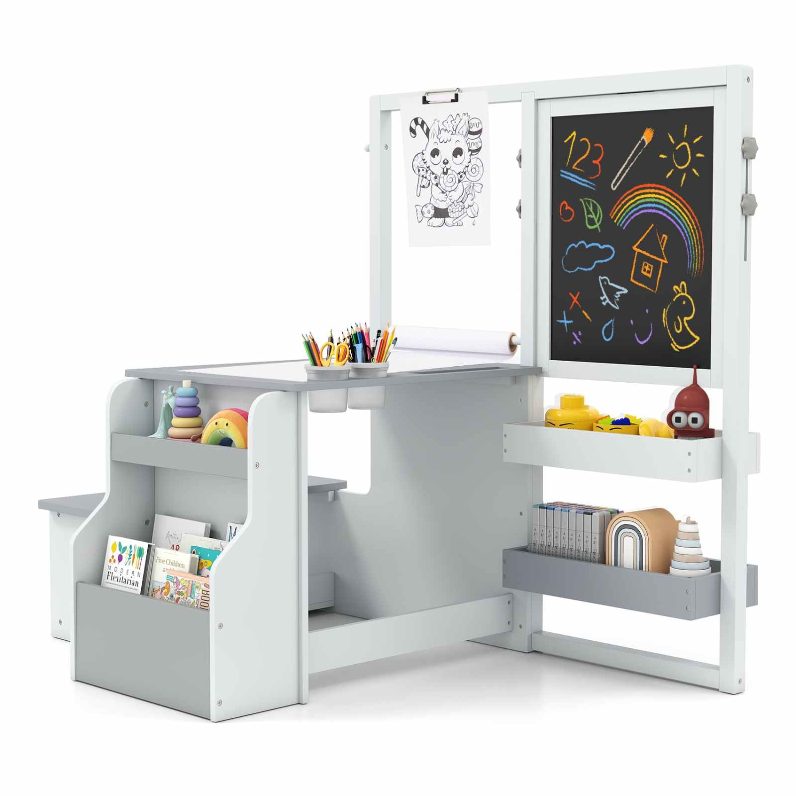 Double-Sided Art Easel Craft Station