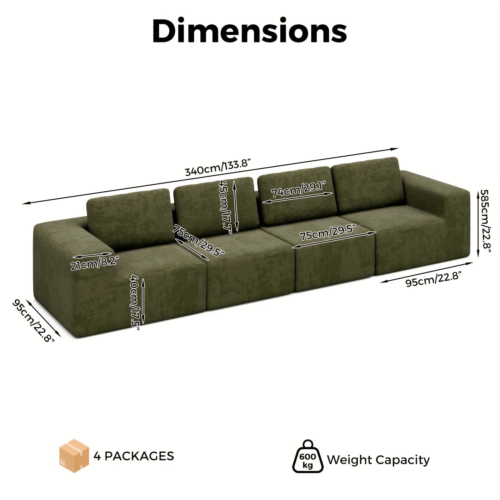 Modular 4 Seaters Sofa
