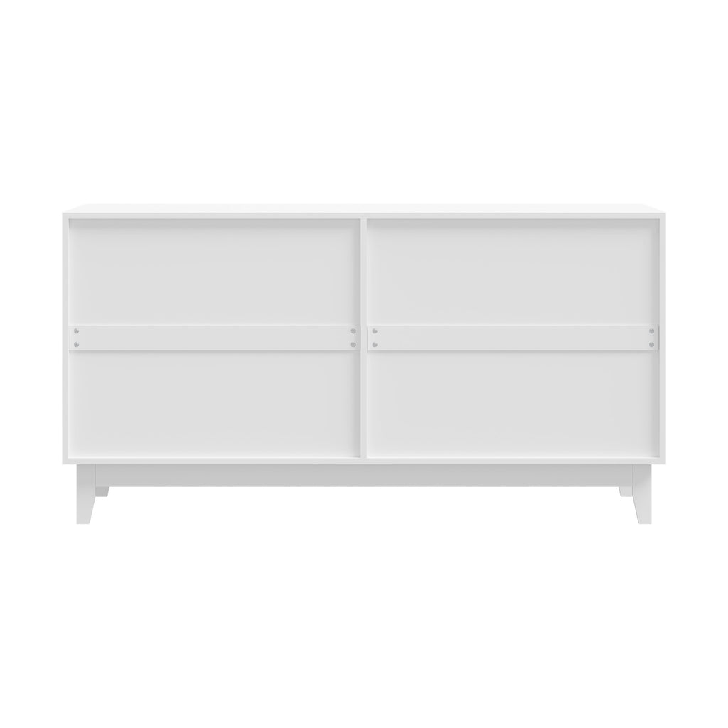 4‑Door Modern Sideboard – White or Natural Wood