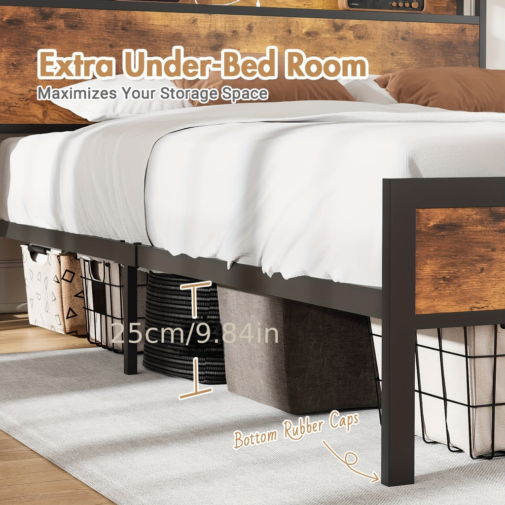 Bed with storage space underneath, emphasizing maximizing storage.