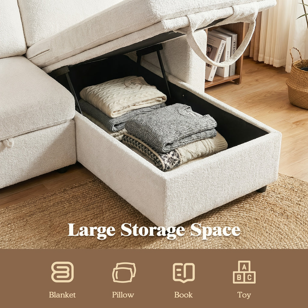 L Shaped Reversible Sleeper Sofa Bed