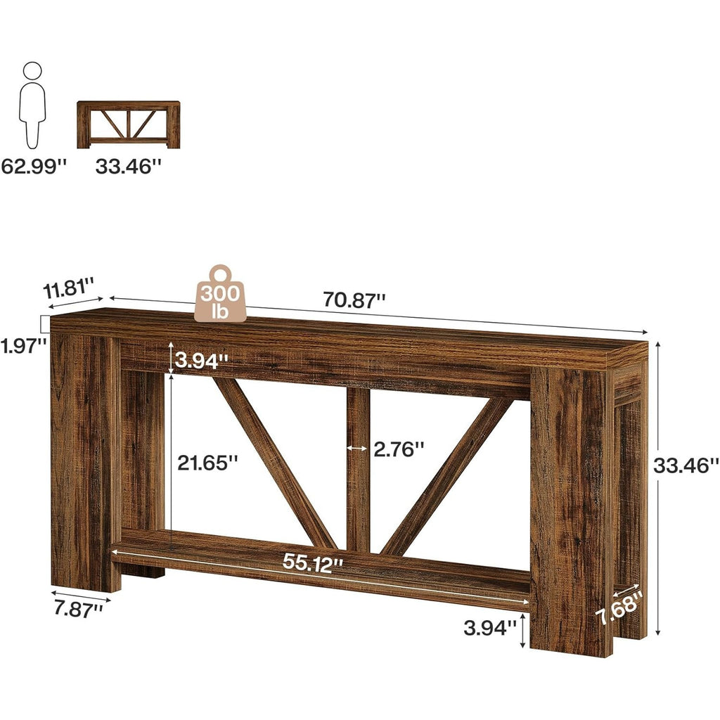 Farmhouse Narrow Long Console Table