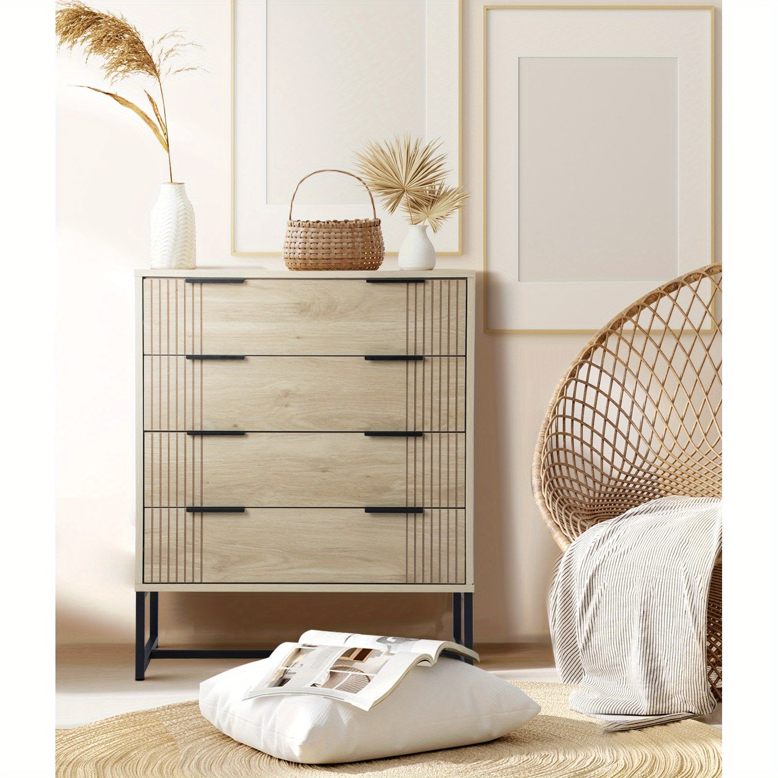 4-Drawer Modern Lowboy Dresser
