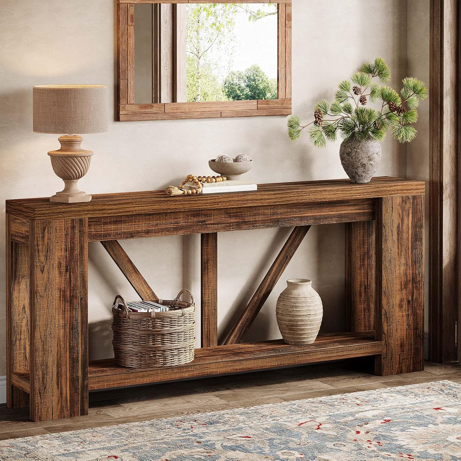 Farmhouse Narrow Long Console Table