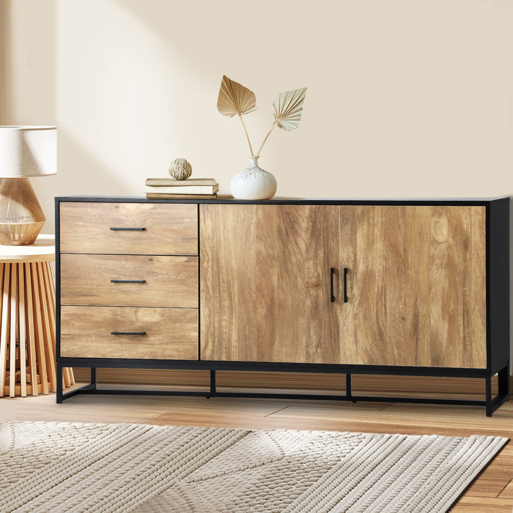 Modern Buffet Sideboard Cabinet with 3 Drawers & 2 Doors