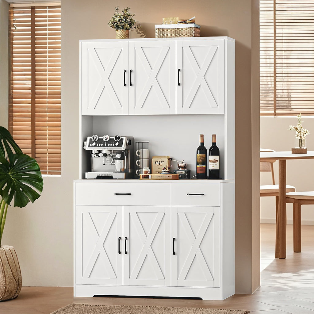 White Sideboard Buffet Pantry Cupboard Hutch