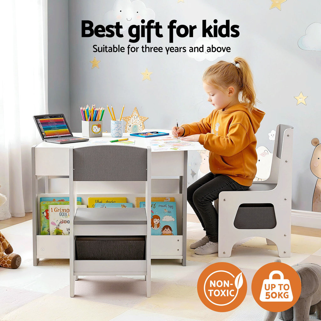 4-in-1 Multifunctional Kids Table and Chair Set