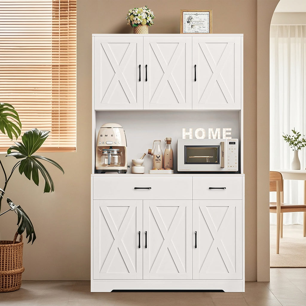 White Sideboard Buffet Pantry Cupboard Hutch
