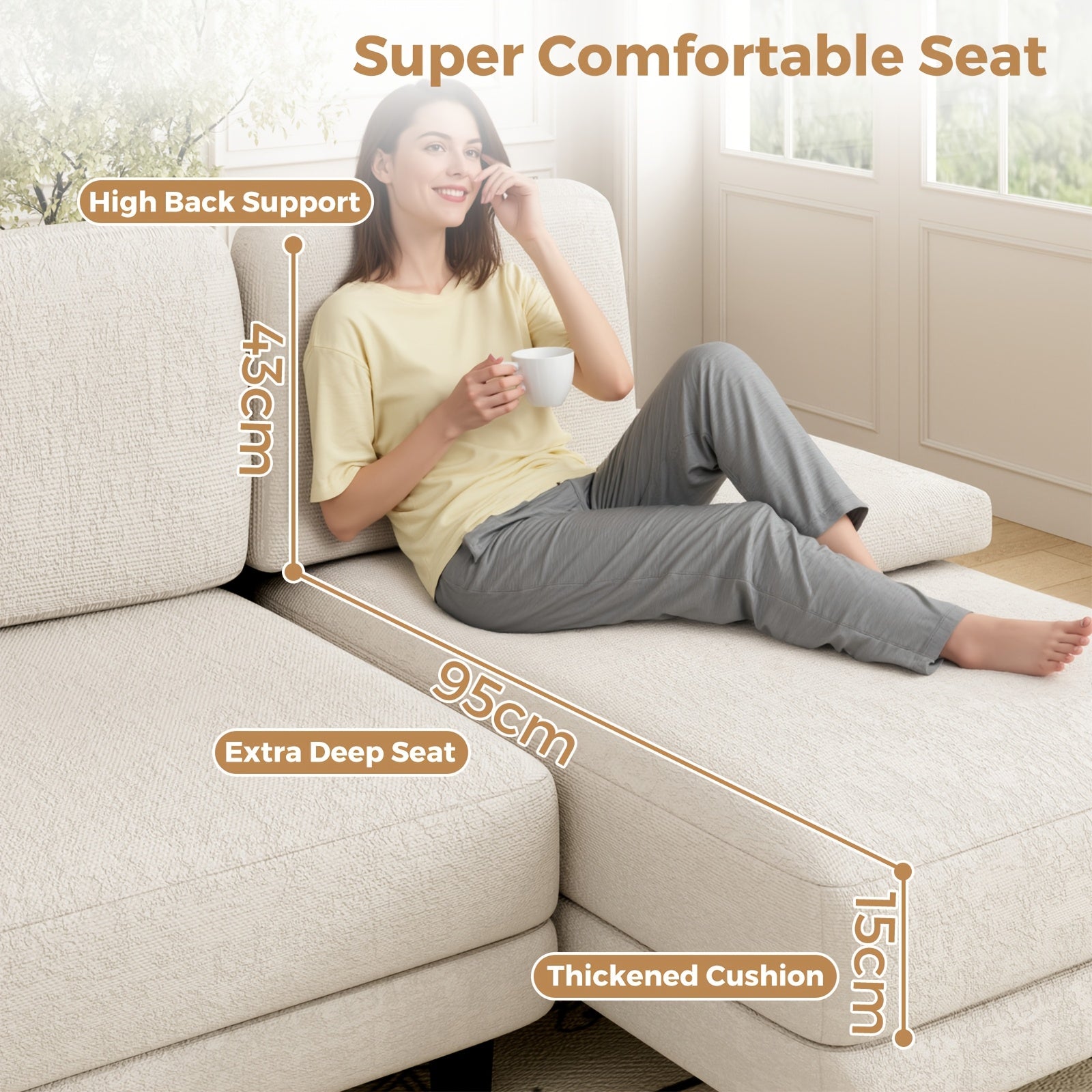 Modular 4-Seater Double Chaise Lounge