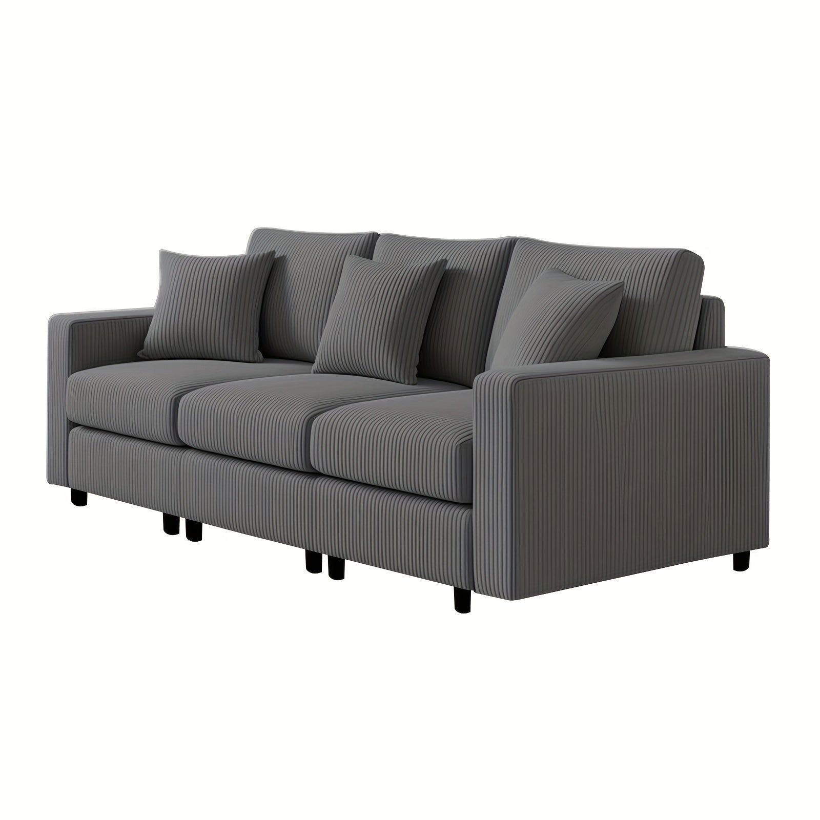 3 Seaters Sofa Couch with Storage Armrests and cup holders