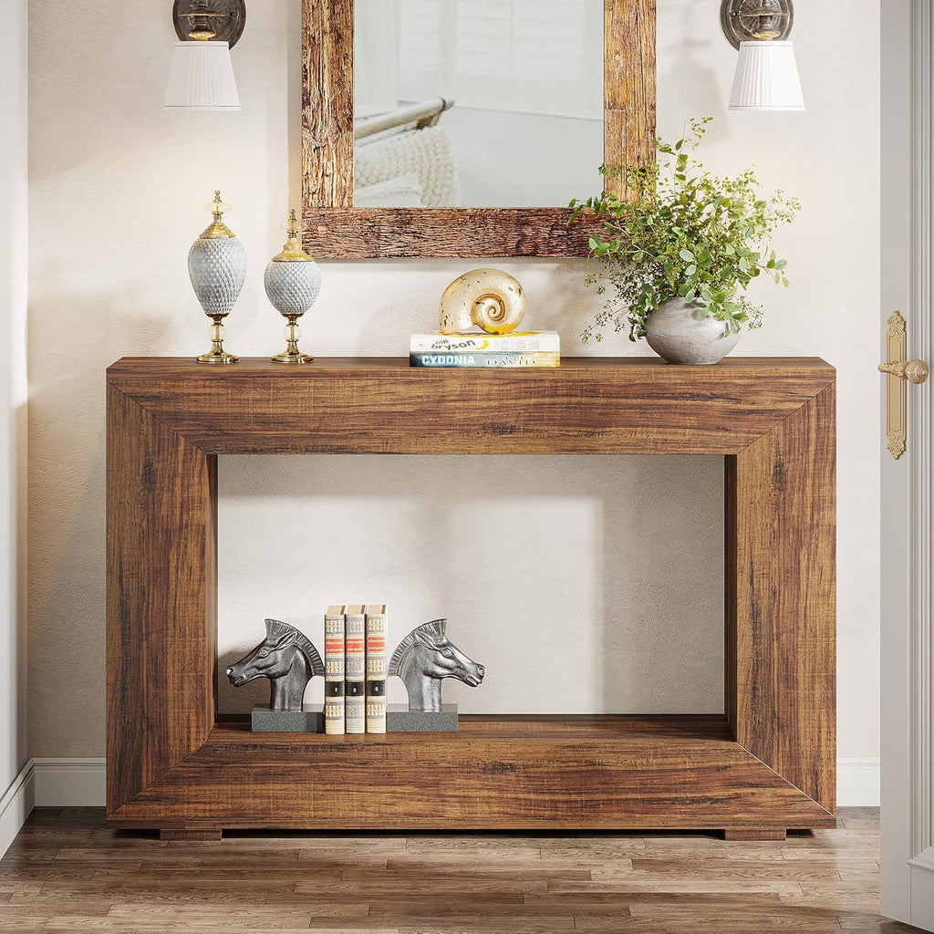 Farmhouse Wood‑Grain Console Table