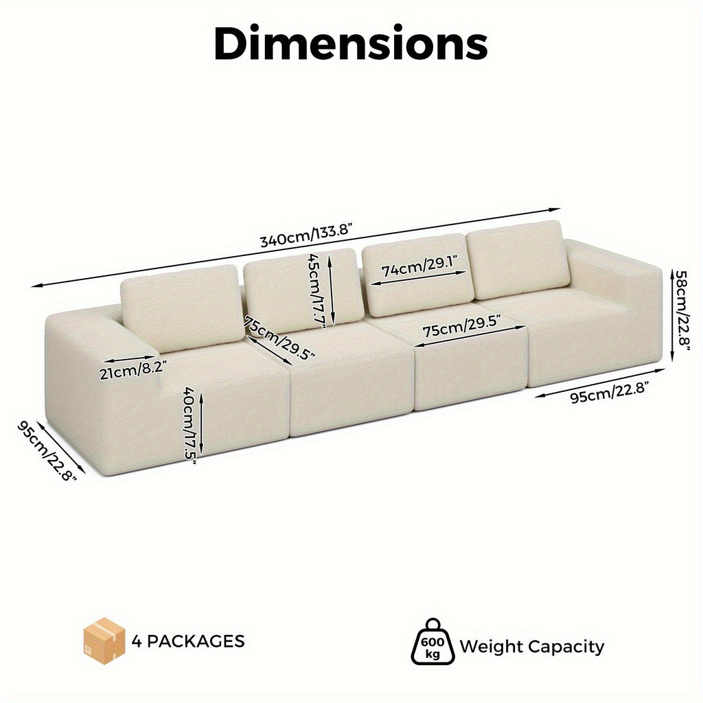 Modular 4-Seater Sofa Lounge